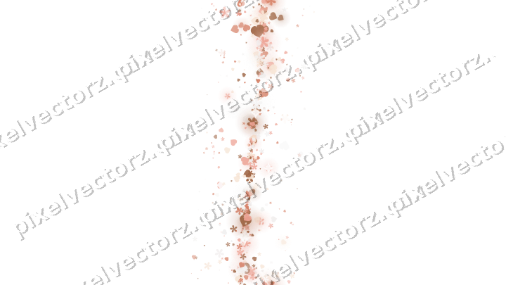 Nahtloses Glitzerband aus Herzen und Blüten auf transparentem Grund