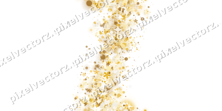 Nahtloses Glitzerband aus Blüten und Punkten auf transparentem Grund