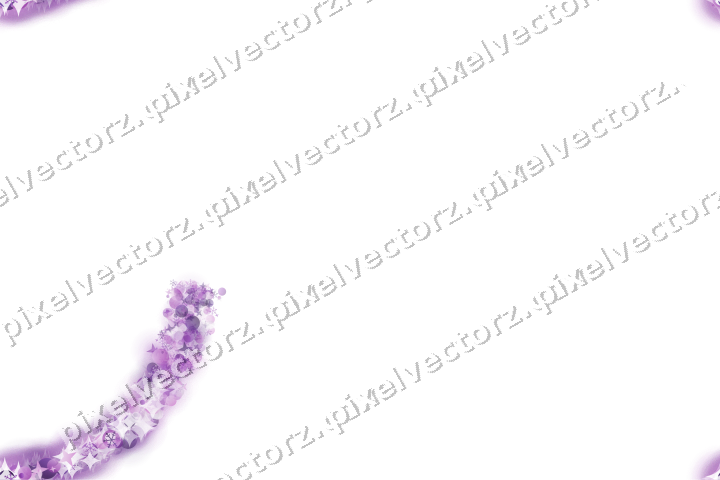 Nahtloser Sternenschweif in Violett auf transparentem Grund