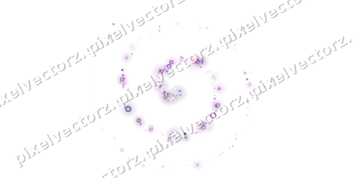 Nahtlose Glitzerspirale in Violett auf transparentem Grund