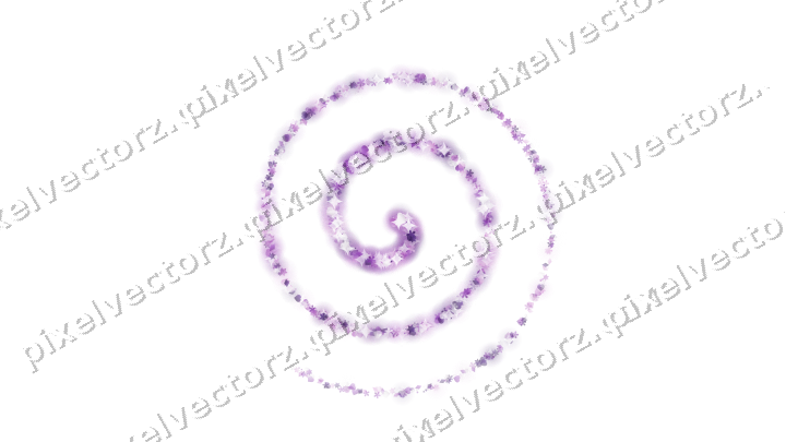 Nahtlose Glitzerspirale aus Sternen und Herzen auf transparentem Grund