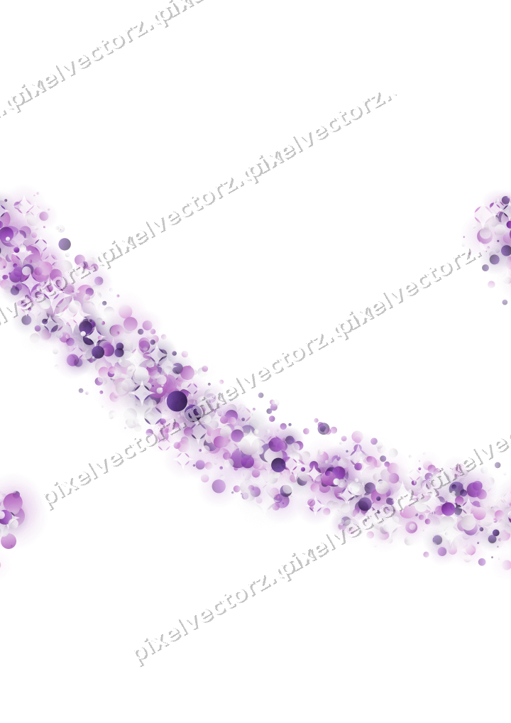 Nahtloser Glitzerbogen aus Punkten in Violett auf transparentem Grund