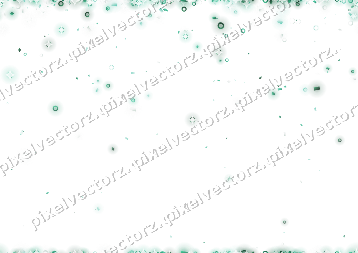 Nahtloser Glitzerregen aus Ringen und Rauten auf transparentem Grund