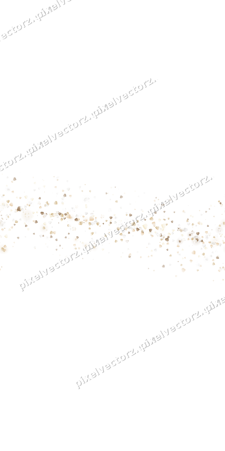 Nahtloser Glitzerbogen aus Herzen in Bernstein auf transparentem Grund