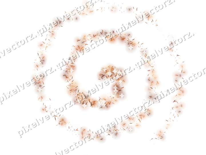 Nahtlose Glitzerspirale aus Splittern auf transparentem Grund