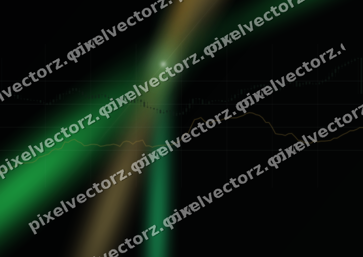 Leuchtender Neon Diagramm Hintergrund in Grün und Bernstein