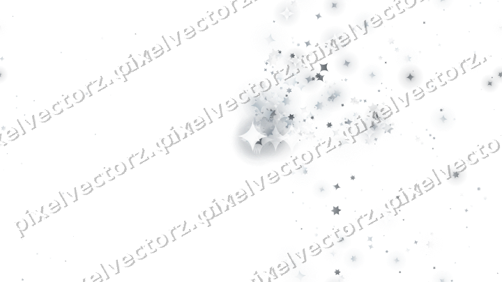 Nahtloser Glitzerfächer aus Sternen und Funken auf transparentem Grund