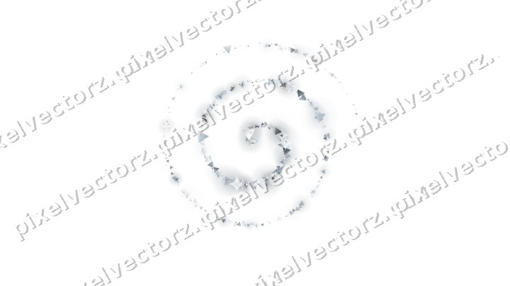 Nahtlose Glitzerspirale aus Dreiecken auf transparentem Grund