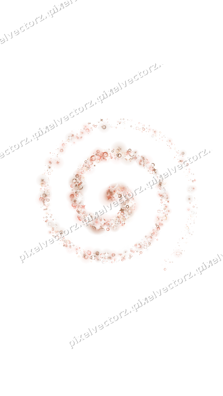 Nahtlose Glitzerspirale aus Funken und Ringen auf transparentem Grund