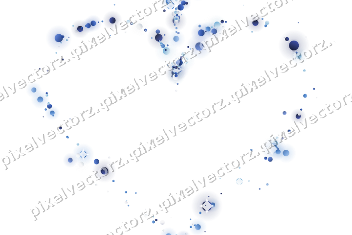 Nahtloses Glitzerherz aus Punkten in Blau auf transparentem Grund