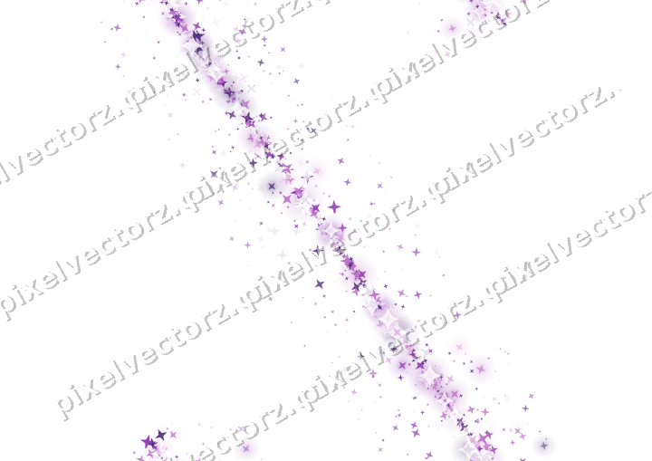 Nahtloses Glitzerband aus Sternen in Violett auf transparentem Grund