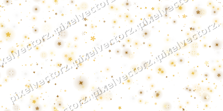 Nahtlose Glitzerstreuung aus Funken und Blüten auf transparentem Grund