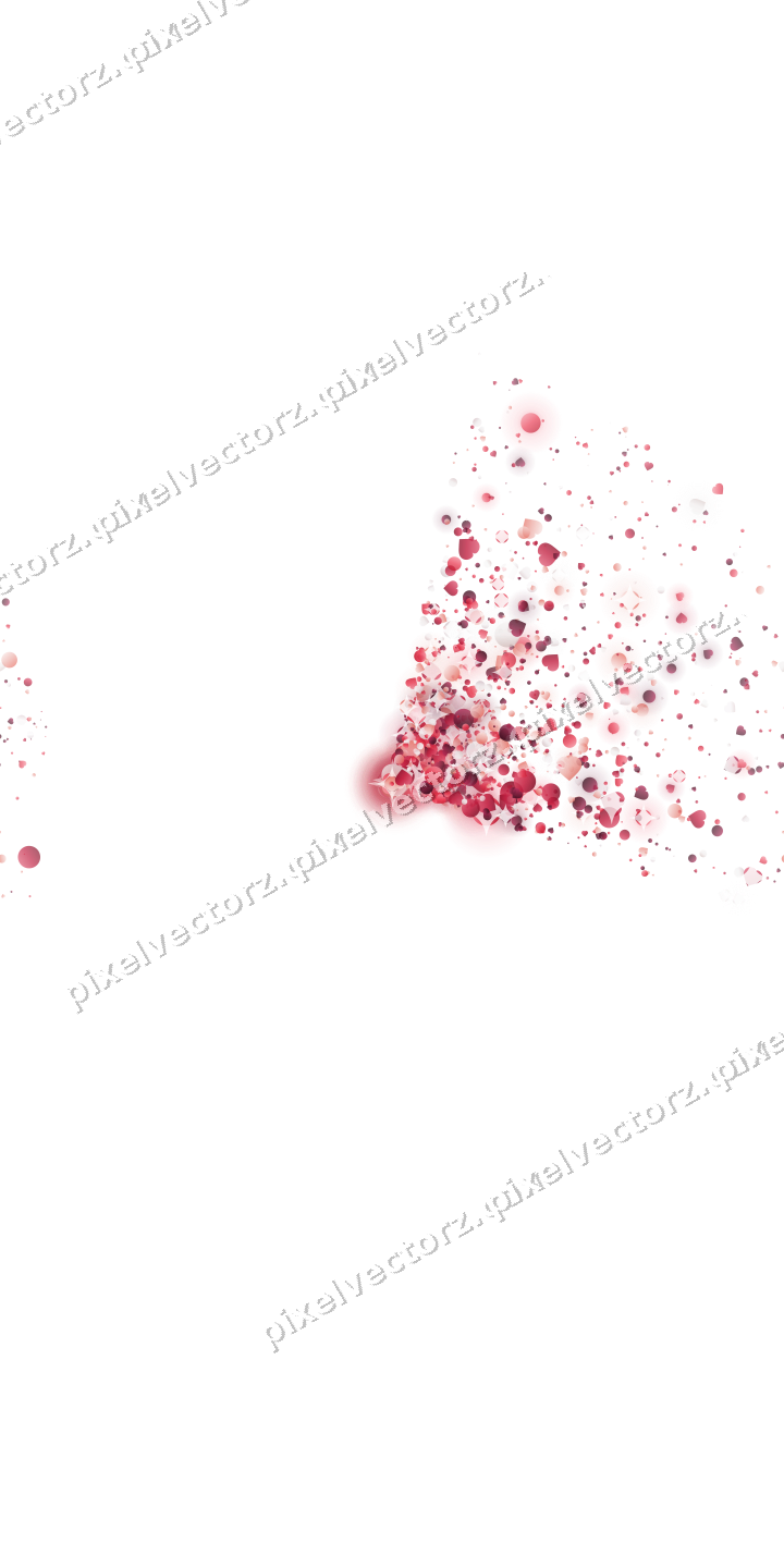 Nahtloser Glitzerfächer aus Herzen und Punkten auf transparentem Grund