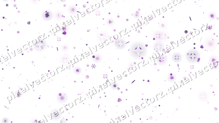 Nahtlose Glitzerstreuung in Violett auf transparentem Grund