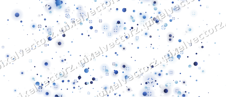 Nahtloser Glitzerkranz aus Punkten in Blau auf transparentem Grund