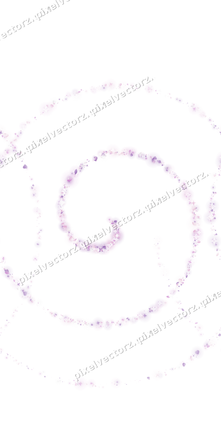 Nahtlose Glitzerspirale aus Sternen und Herzen auf transparentem Grund