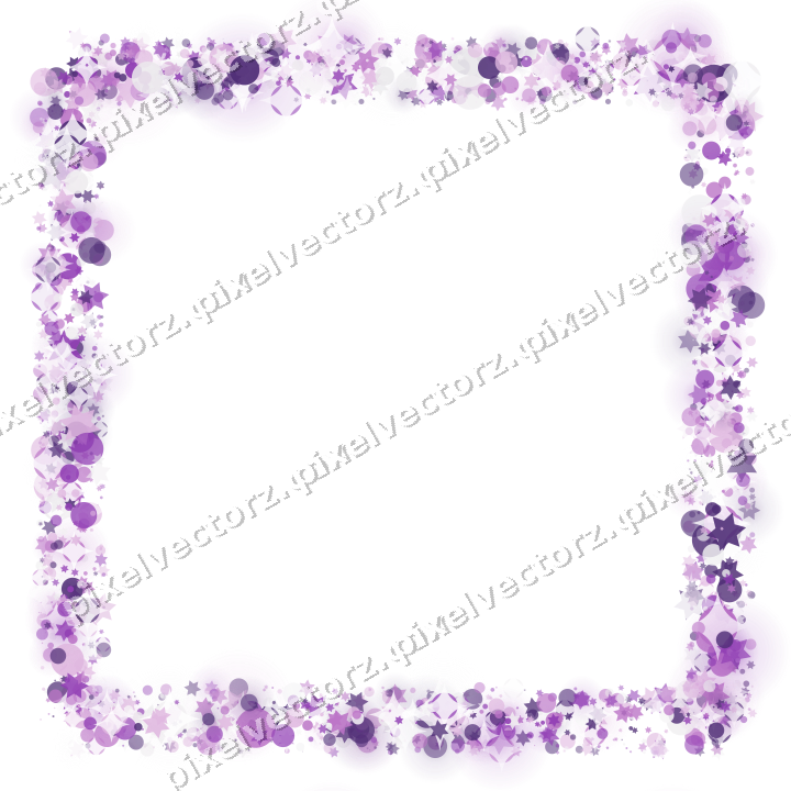 Nahtloser Glitzerrahmen in Violett auf transparentem Grund