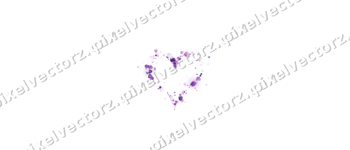 Nahtloses Glitzerherz aus Herzen in Violett auf transparentem Grund