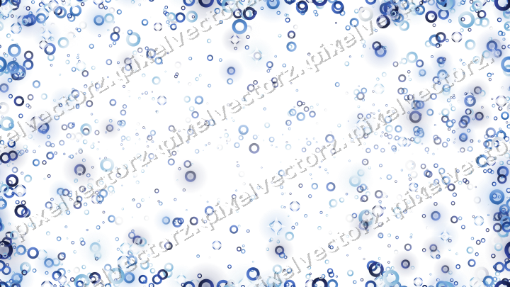 Nahtlose Glitzervignette aus Ringen in Blau auf transparentem Grund