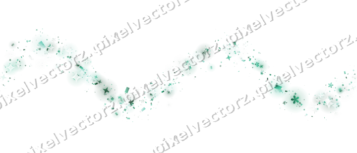 Nahtlose Glitzerwelle aus Sternen und Blüten auf transparentem Grund