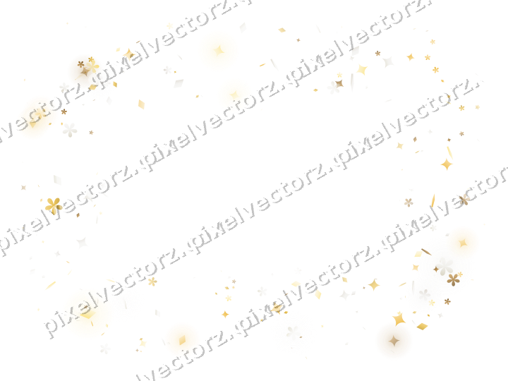 Nahtloser Glitzerrahmen aus Funken und Blüten auf transparentem Grund