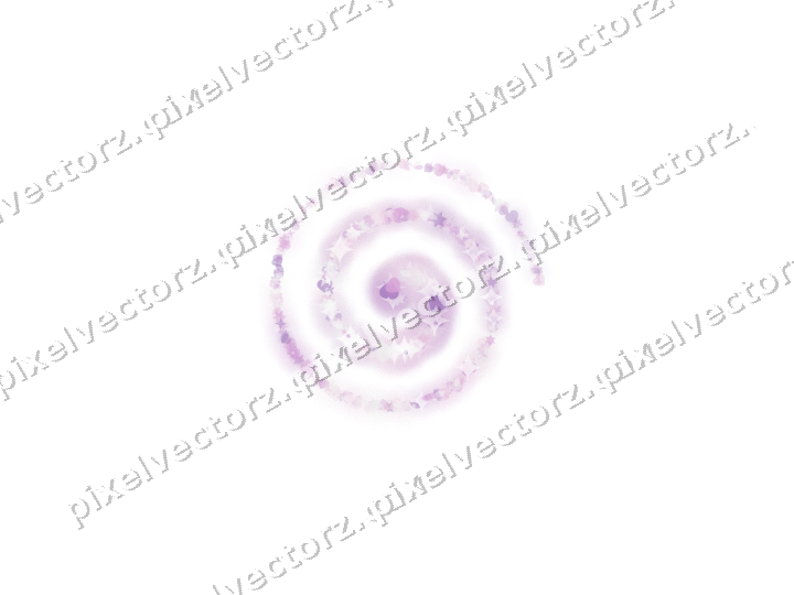 Nahtlose Glitzerspirale aus Sternen und Herzen auf transparentem Grund