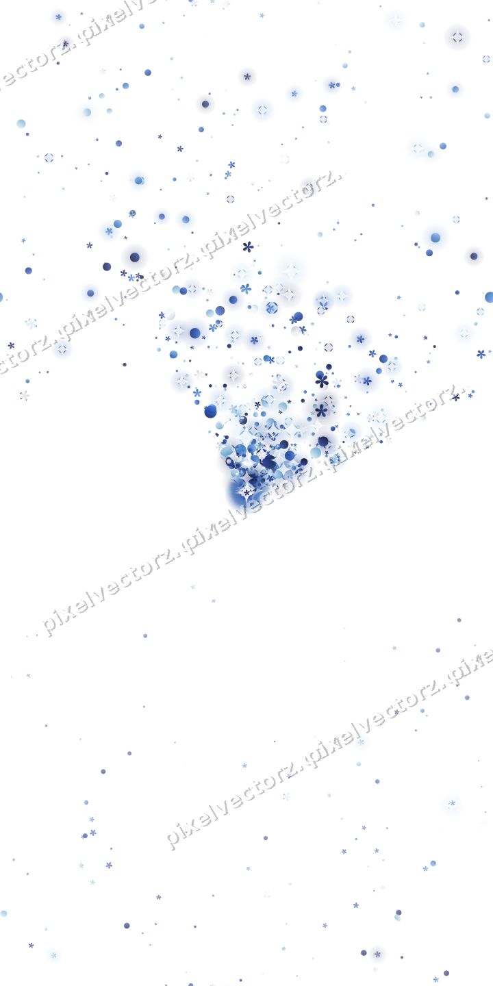 Nahtloser Glitzerfächer aus Blüten und Punkten auf transparentem Grund