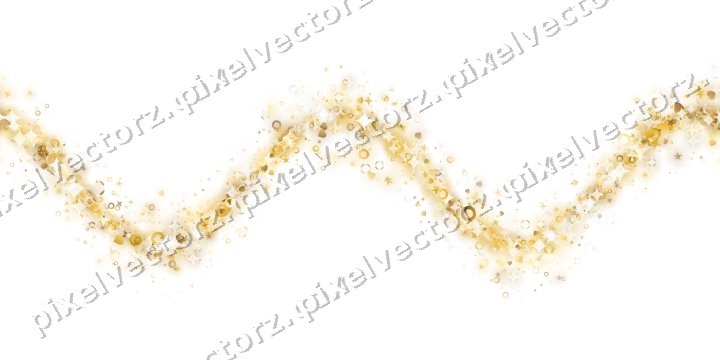 Nahtlose Glitzerwelle aus Sternen und Herzen auf transparentem Grund