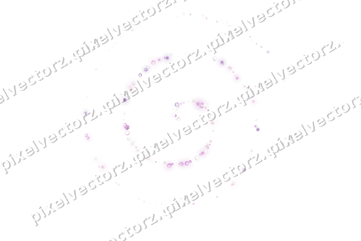 Nahtlose Glitzerspirale aus Sternen und Ringen auf transparentem Grund