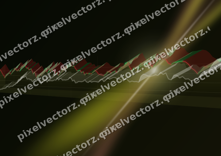 Leuchtender Neon Diagramm Hintergrund in Gelb und Rot
