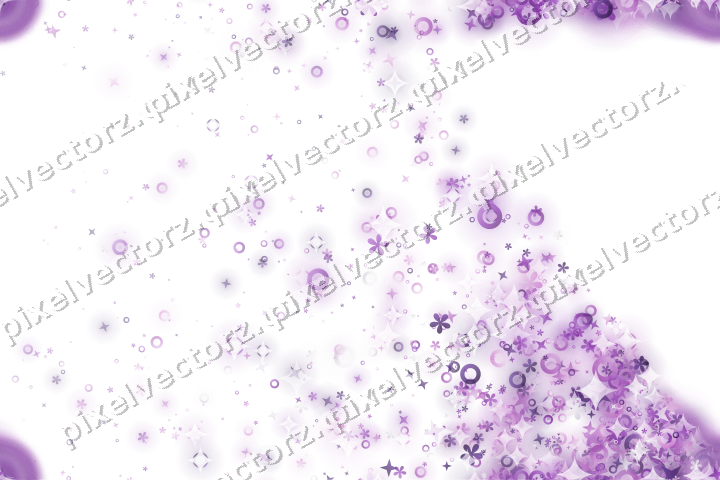 Nahtloser Glitzerfächer aus Sternen und Blüten auf transparentem Grund