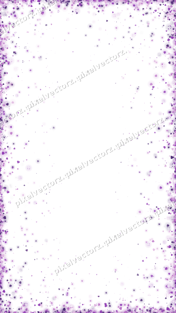 Nahtlose Glitzervignette aus Herzen in Violett auf transparentem Grund
