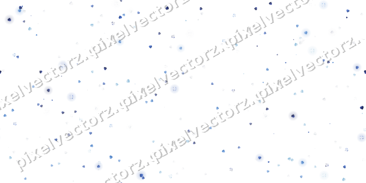 Nahtlose Glitzerstreuung aus Herzen in Blau auf transparentem Grund