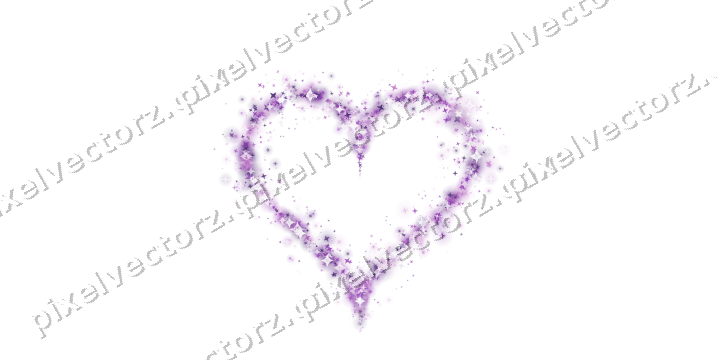 Nahtloses Glitzerherz aus Sternen in Violett auf transparentem Grund