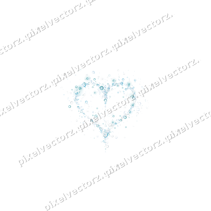 Nahtloses Glitzerherz aus Ringen in Türkis auf transparentem Grund