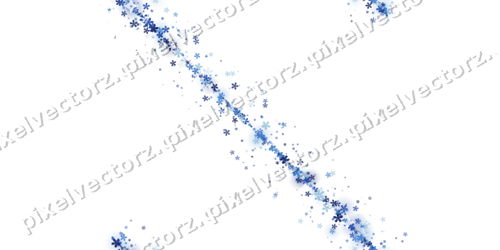 Nahtloses Glitzerband aus Blüten in Blau auf transparentem Grund
