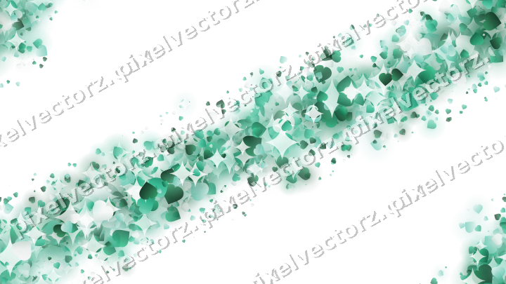 Nahtloses Glitzerband aus Herzen auf transparentem Grund
