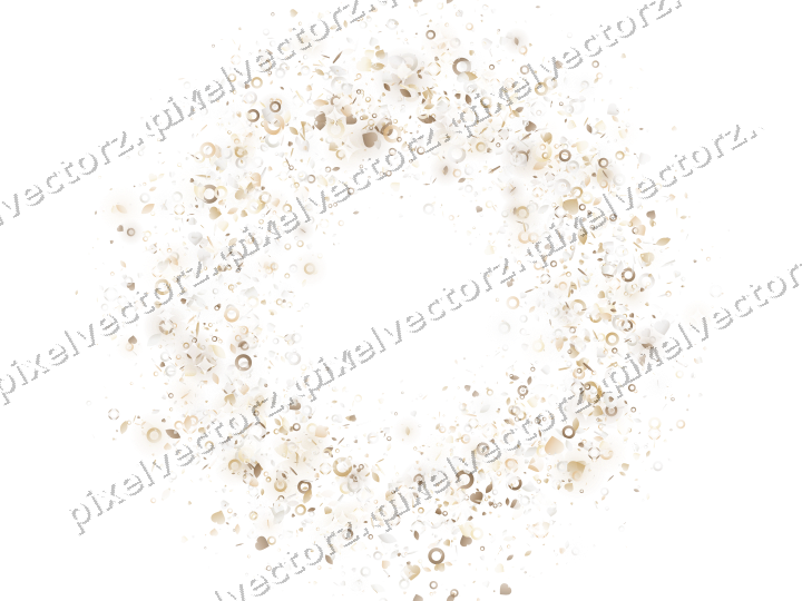 Nahtloser Glitzerkranz aus Herzen und Tropfen auf transparentem Grund
