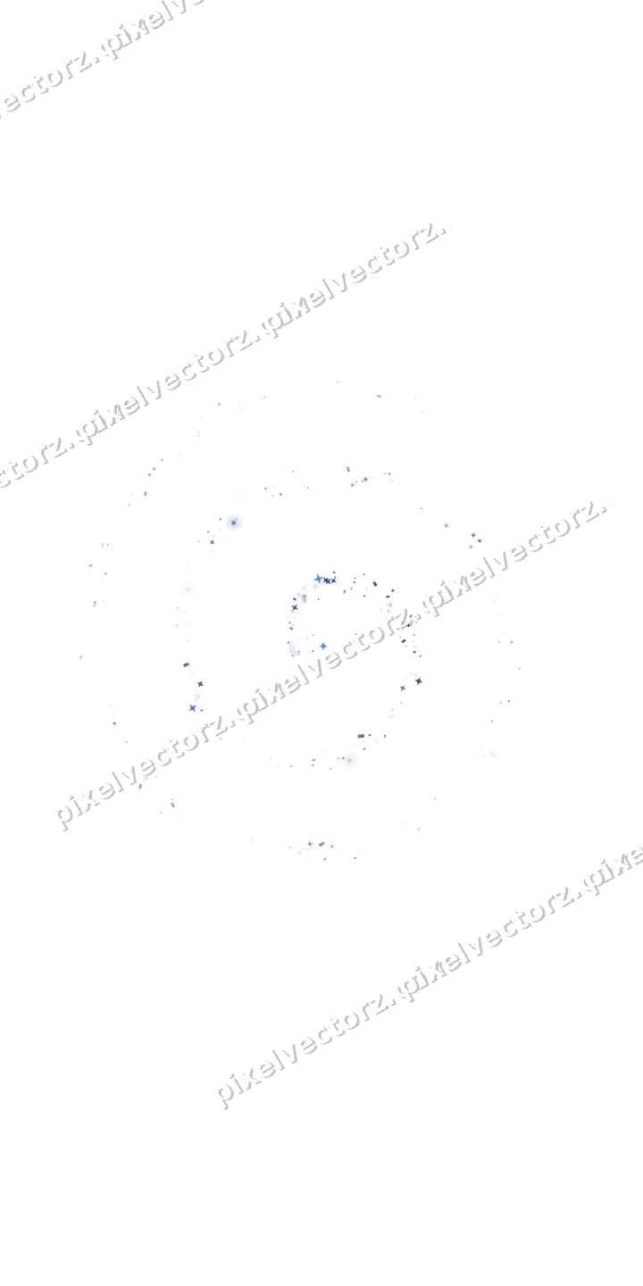 Nahtlose Glitzerspirale aus Sternen und Funken auf transparentem Grund