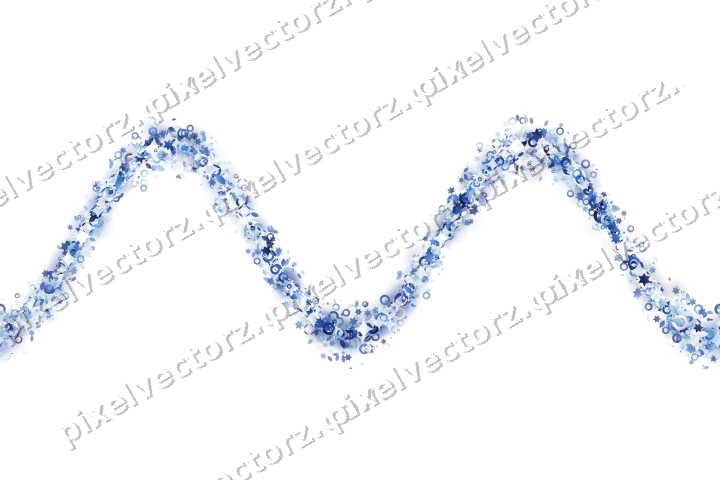 Nahtlose Glitzerwelle aus Sternen und Tropfen auf transparentem Grund