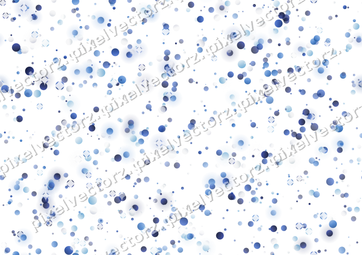 Nahtlose Glitzerstreuung aus Punkten in Blau auf transparentem Grund
