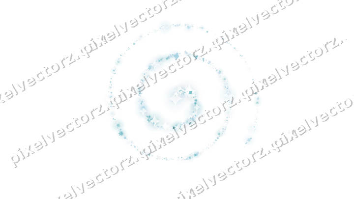 Nahtlose Glitzerspirale aus Sternen und Rauten auf transparentem Grund