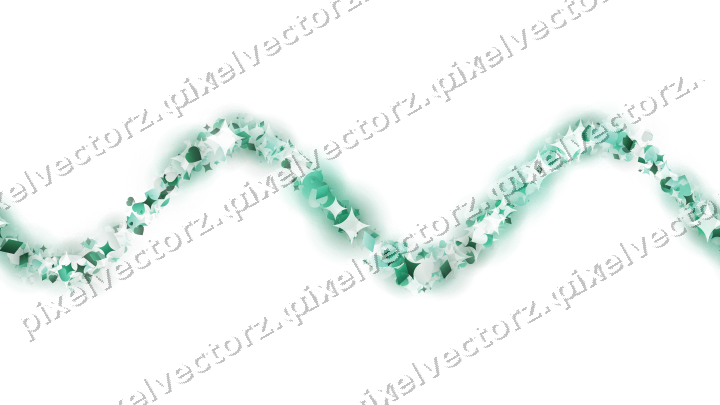 Nahtlose Glitzerwelle aus Funken und Herzen auf transparentem Grund