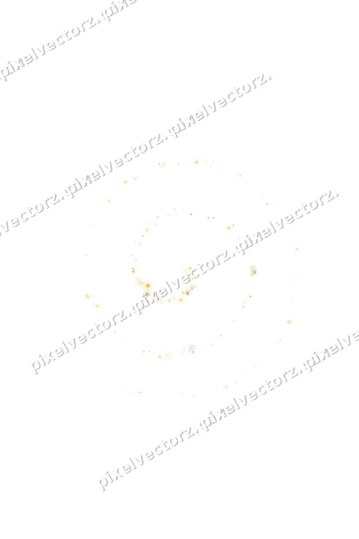 Nahtlose Glitzerspirale aus Sternen und Blüten auf transparentem Grund