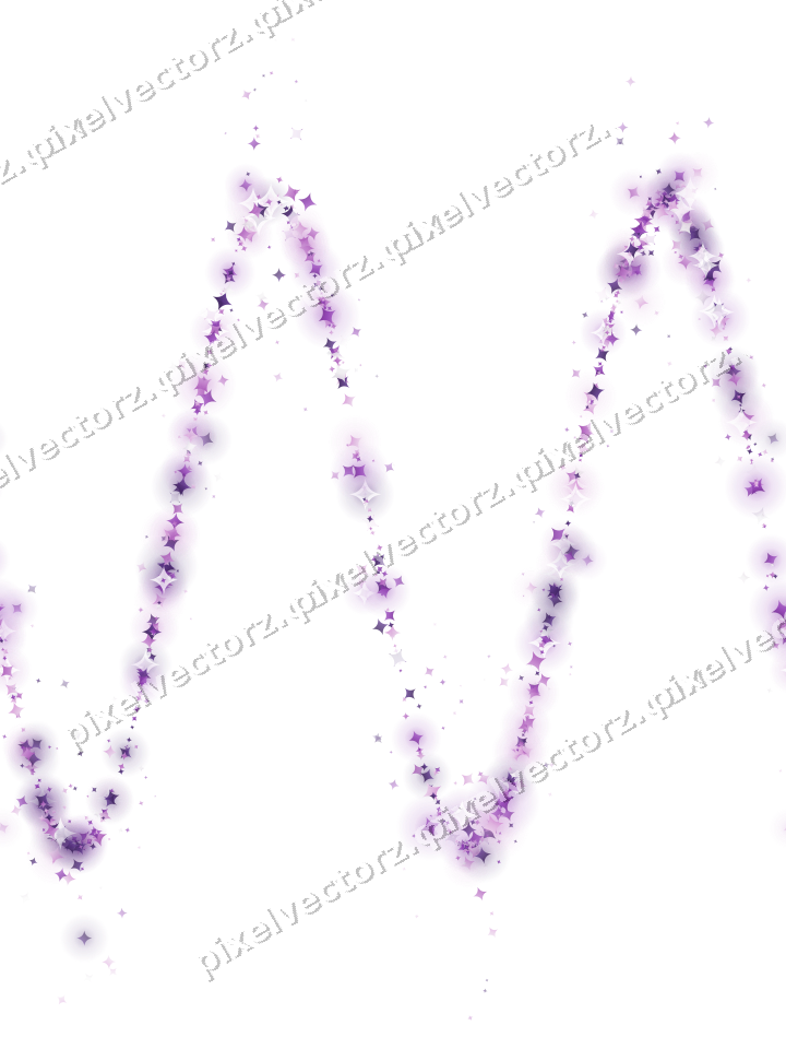 Nahtlose Glitzerwelle aus Funken in Violett auf transparentem Grund