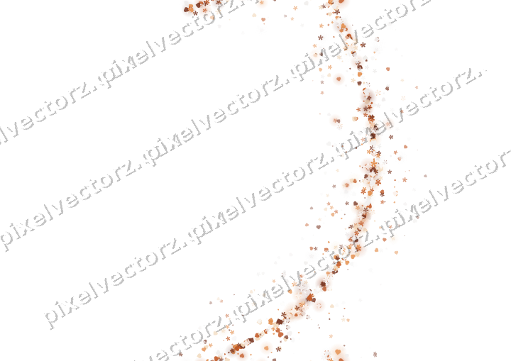 Nahtloser Glitzerbogen aus Herzen und Blüten auf transparentem Grund