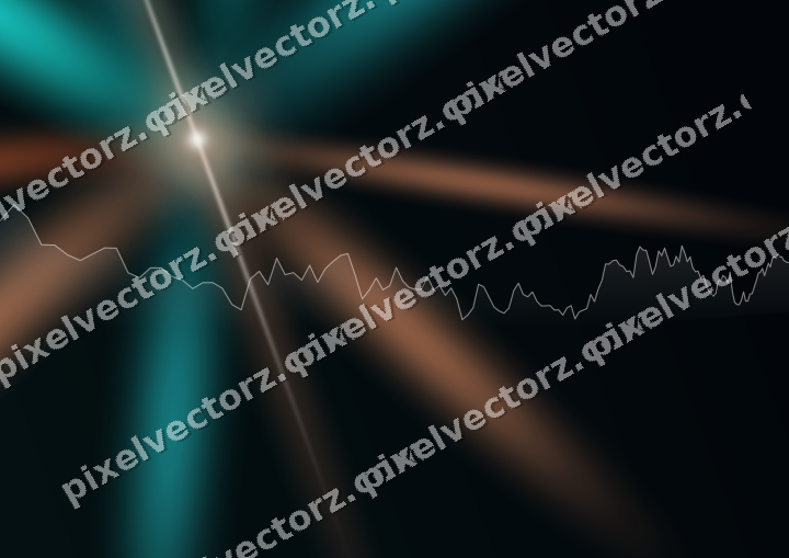 Leuchtender Neon Diagramm Hintergrund in Orange und Petrol