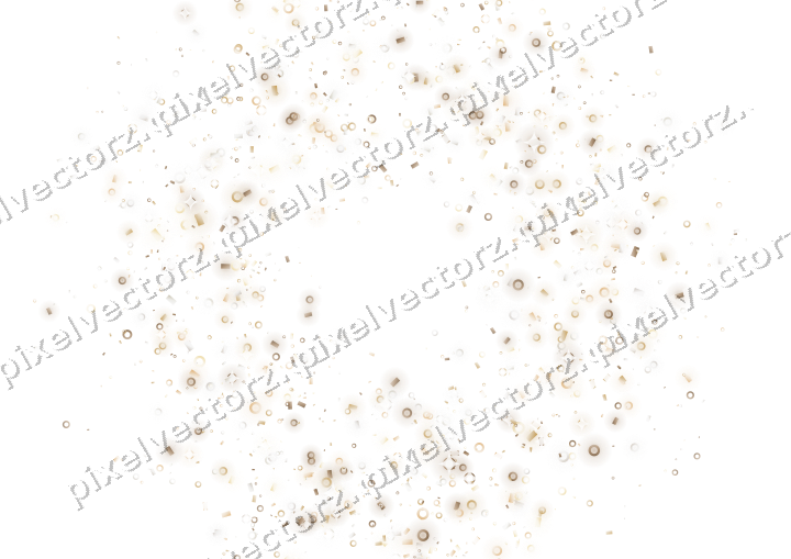 Nahtloser Glitzerkranz aus Ringen und Konfetti auf transparentem Grund