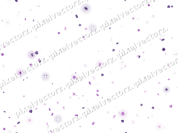 Nahtlose Glitzerstreuung in Violett auf transparentem Grund