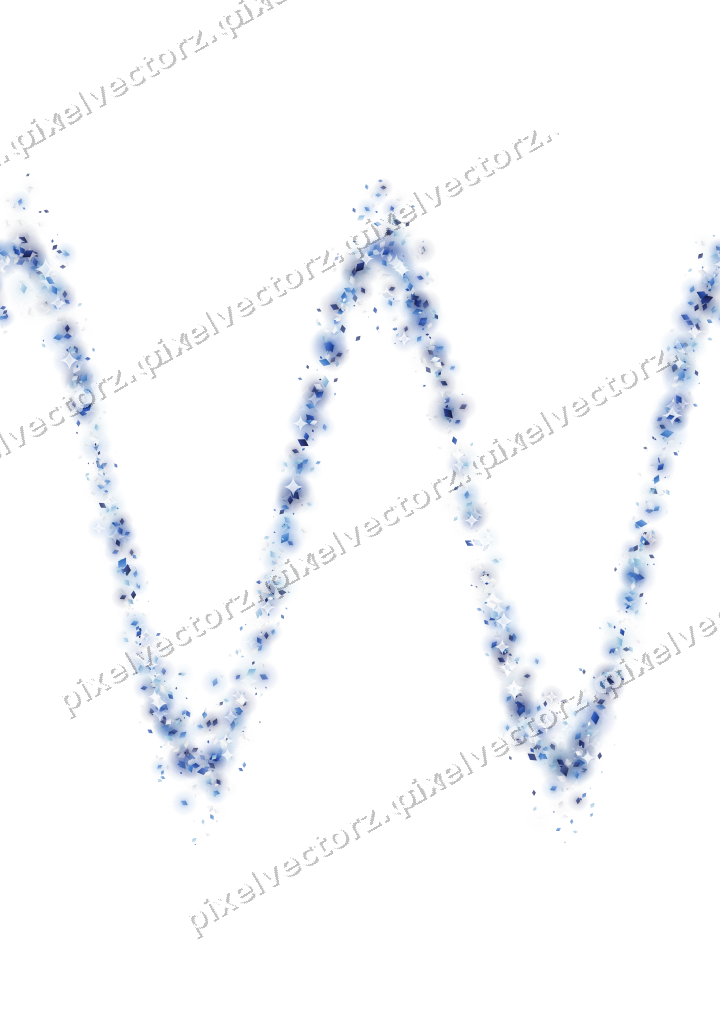 Nahtlose Glitzerwelle aus Rauten in Blau auf transparentem Grund